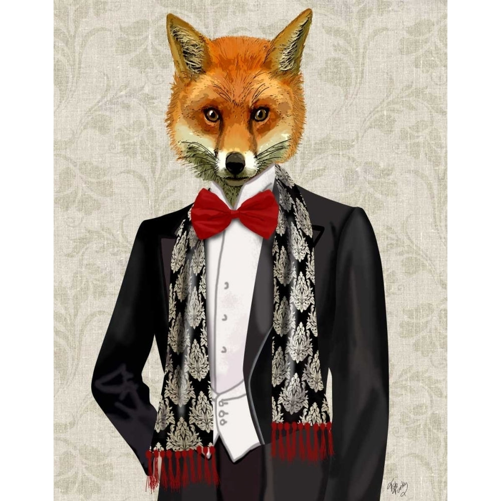 Fox with Red Bow Tie Poster Print - Funky Fab-VARPDX191602D Image 1