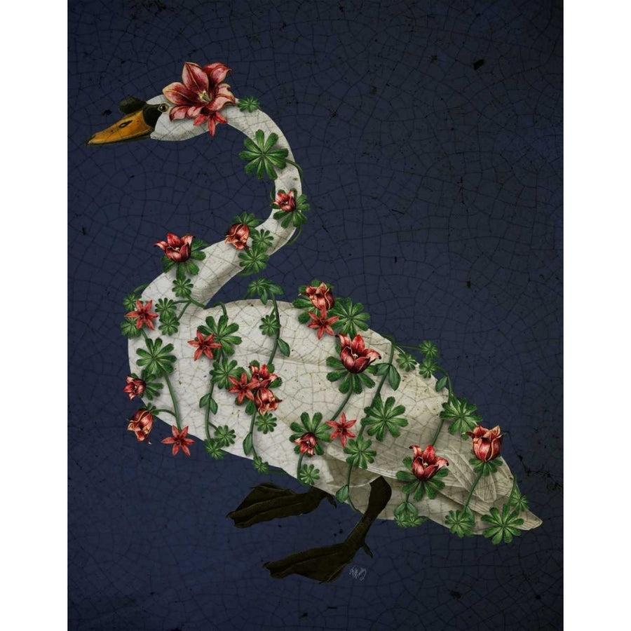 Bound Swan on blue Poster Print - Funky Fab-VARPDX191711D Image 1