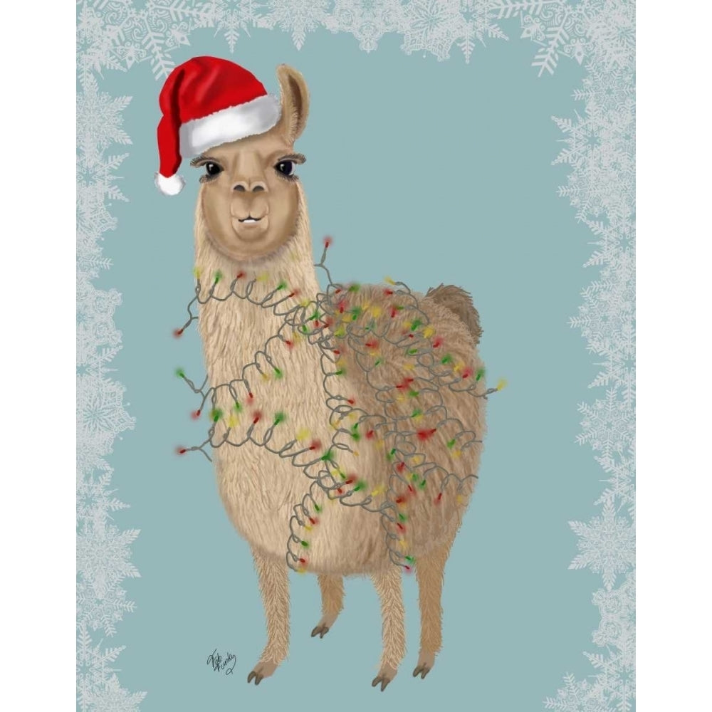 Llama Christmas Lights 2 Poster Print - Funky Fab-VARPDX191794D Image 1