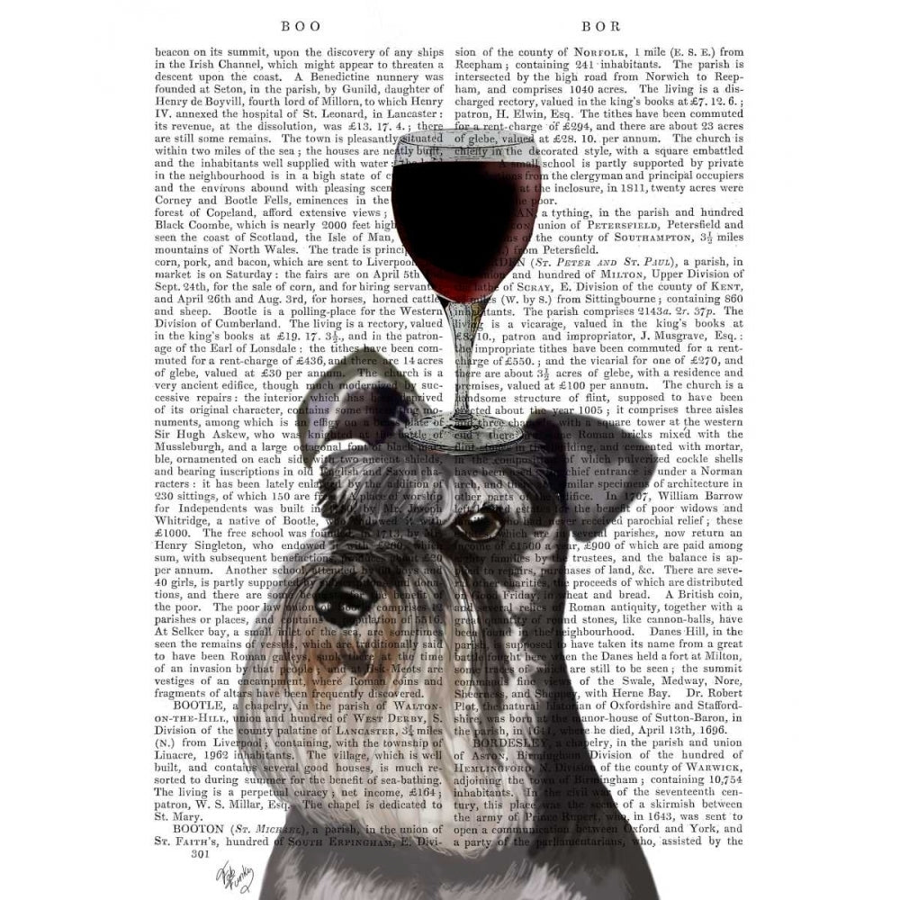 Dog Au Vin Schnauzer Poster Print - Funky Fab-VARPDX191818D Image 1