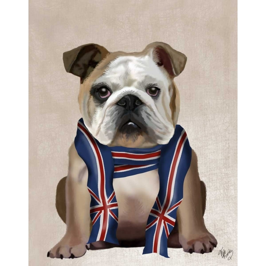 English Bulldog with Scarf Poster Print - Funky Fab-VARPDX191800D Image 1