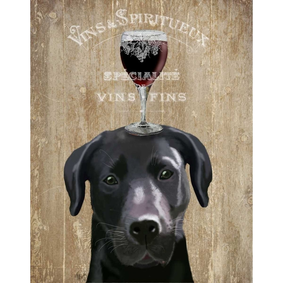 Dog Au Vin Black Labrador Poster Print - Funky Fab-VARPDX191813D Image 1