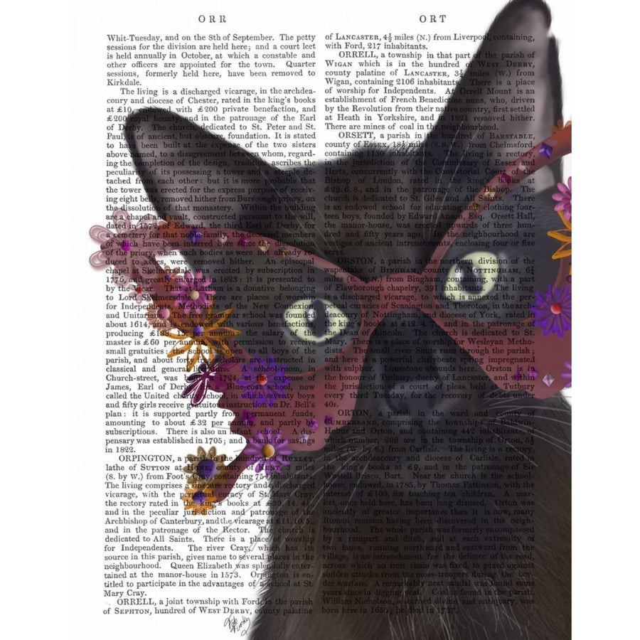 Cat and Flower Glasses Poster Print - Funky Fab-VARPDX191831D Image 1