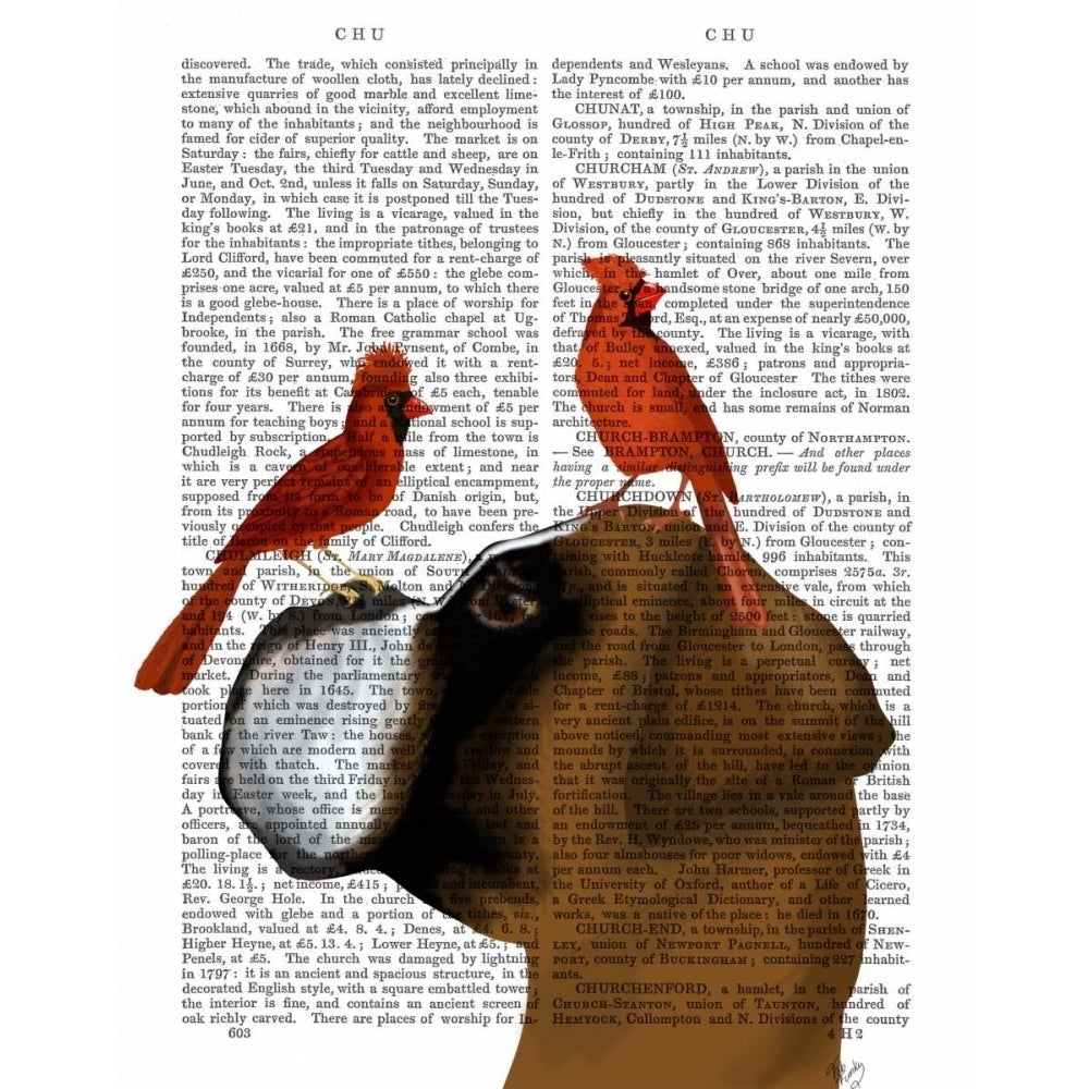 Boxer and Red Cardinals Poster Print - Funky Fab-VARPDX191836D Image 1