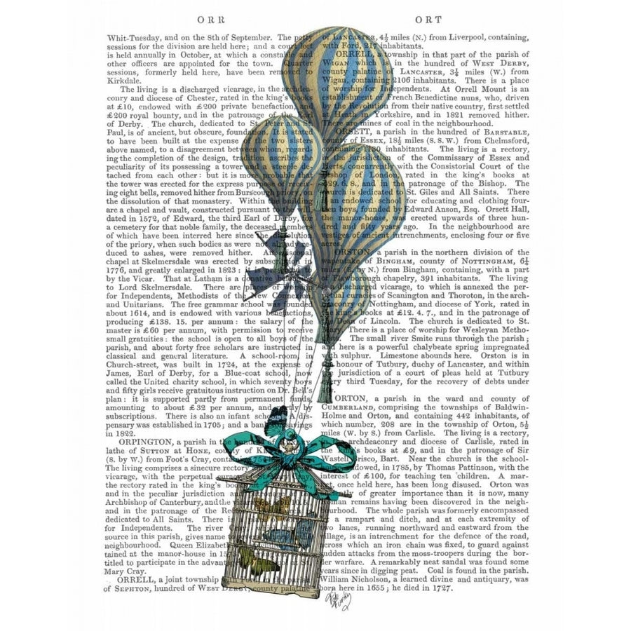 Balloon and Bird Cage 2 Poster Print - Funky Fab-VARPDX191865D Image 1