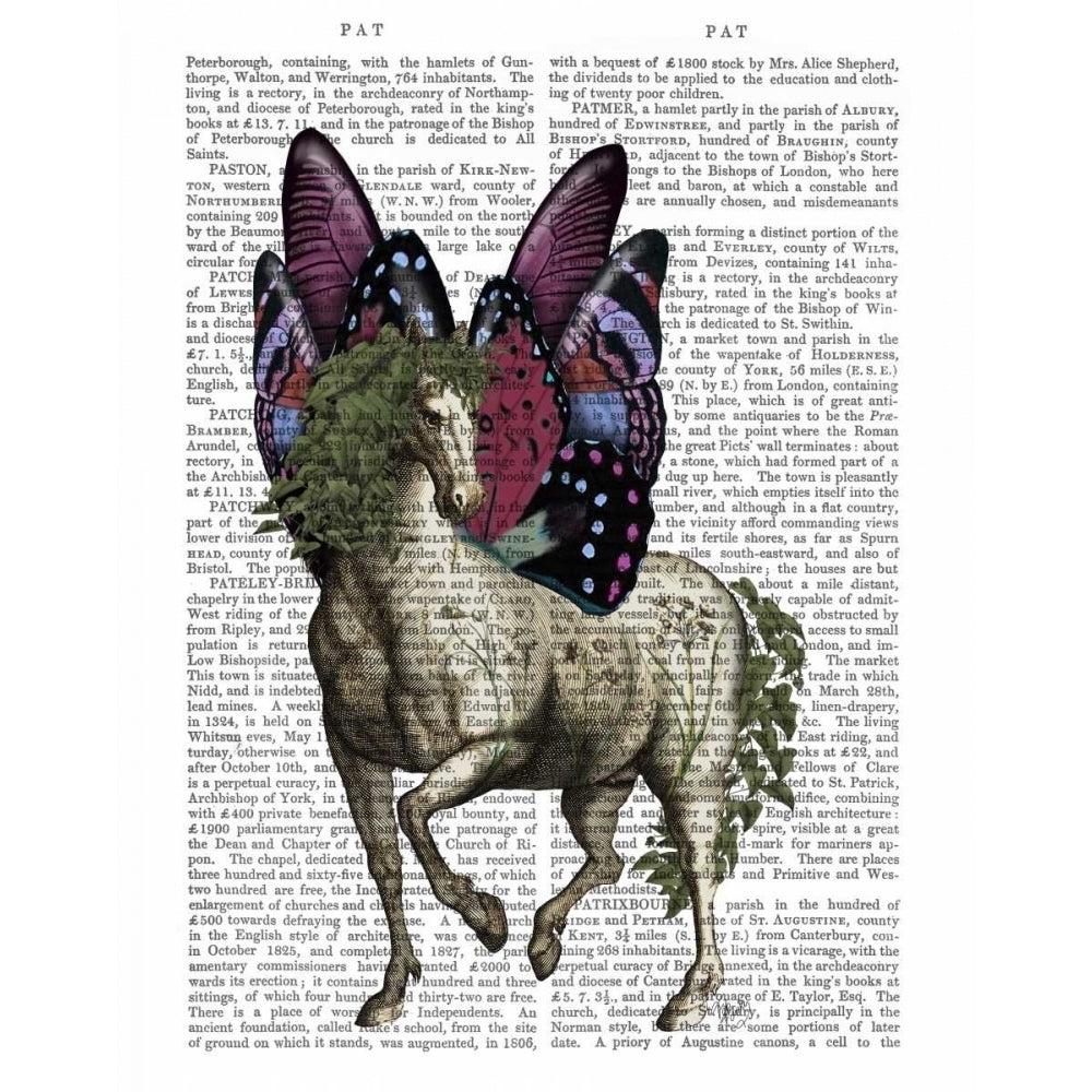 Horse with Butterfly Wings Poster Print - Funky Fab-VARPDX191878D Image 1