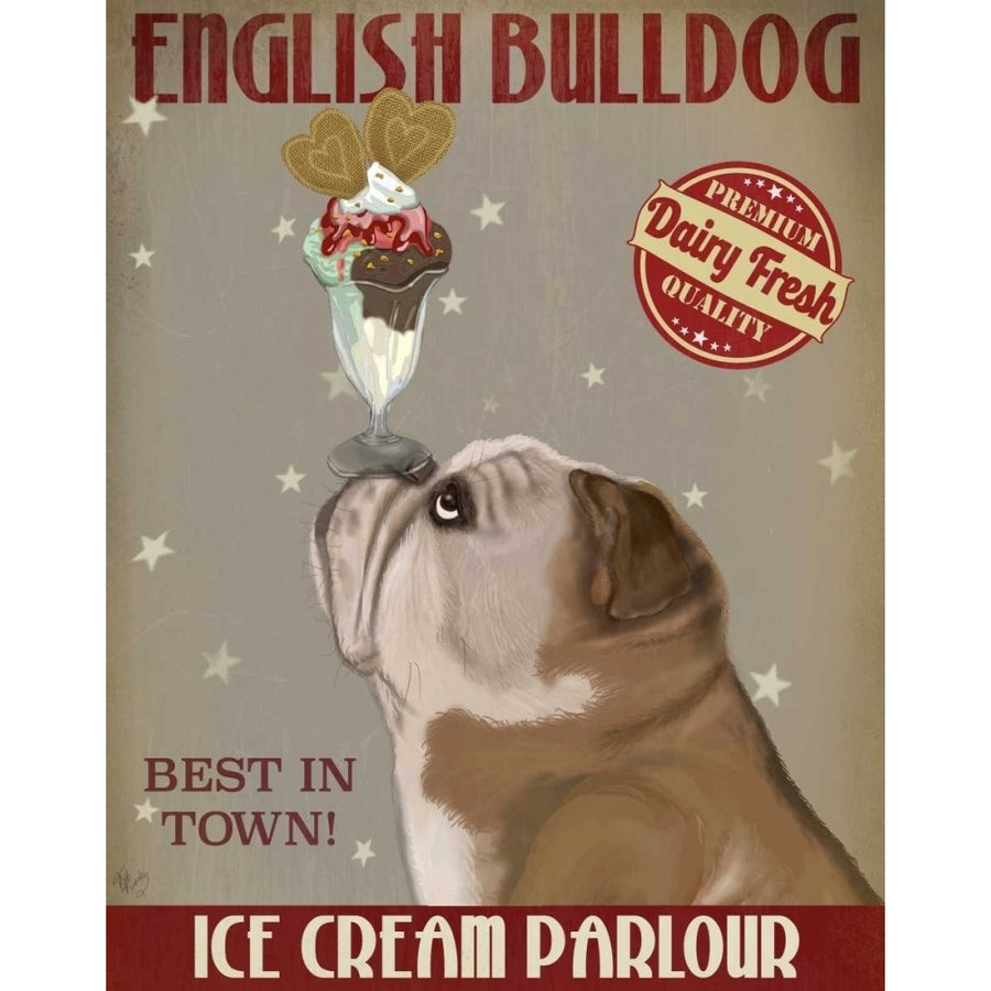 English Bulldog Ice Cream Poster Print - Funky Fab-VARPDX191932D Image 1