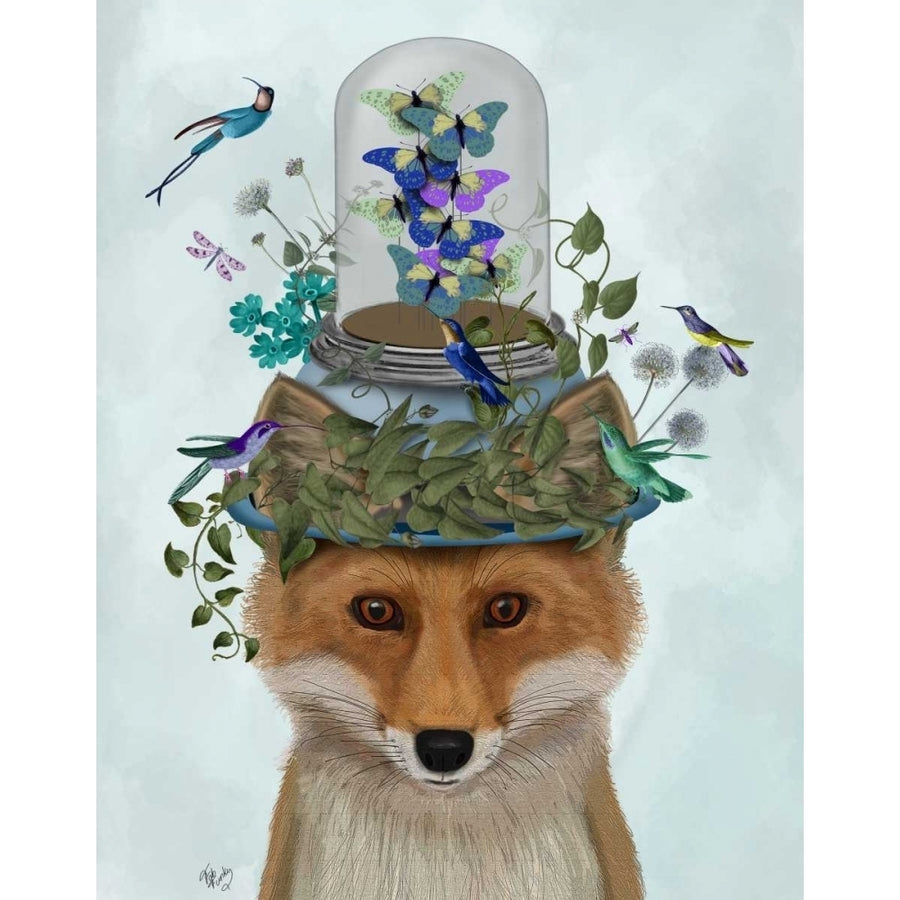 Fox with Butterfly Bell Jar Poster Print - Funky Fab-VARPDX191923D Image 1