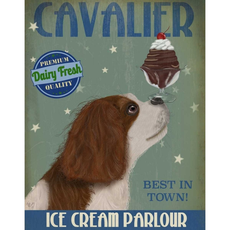 Cavalier King Charles Brown White Ice Cream Poster Print - Funky Fab-VARPDX191935D Image 1