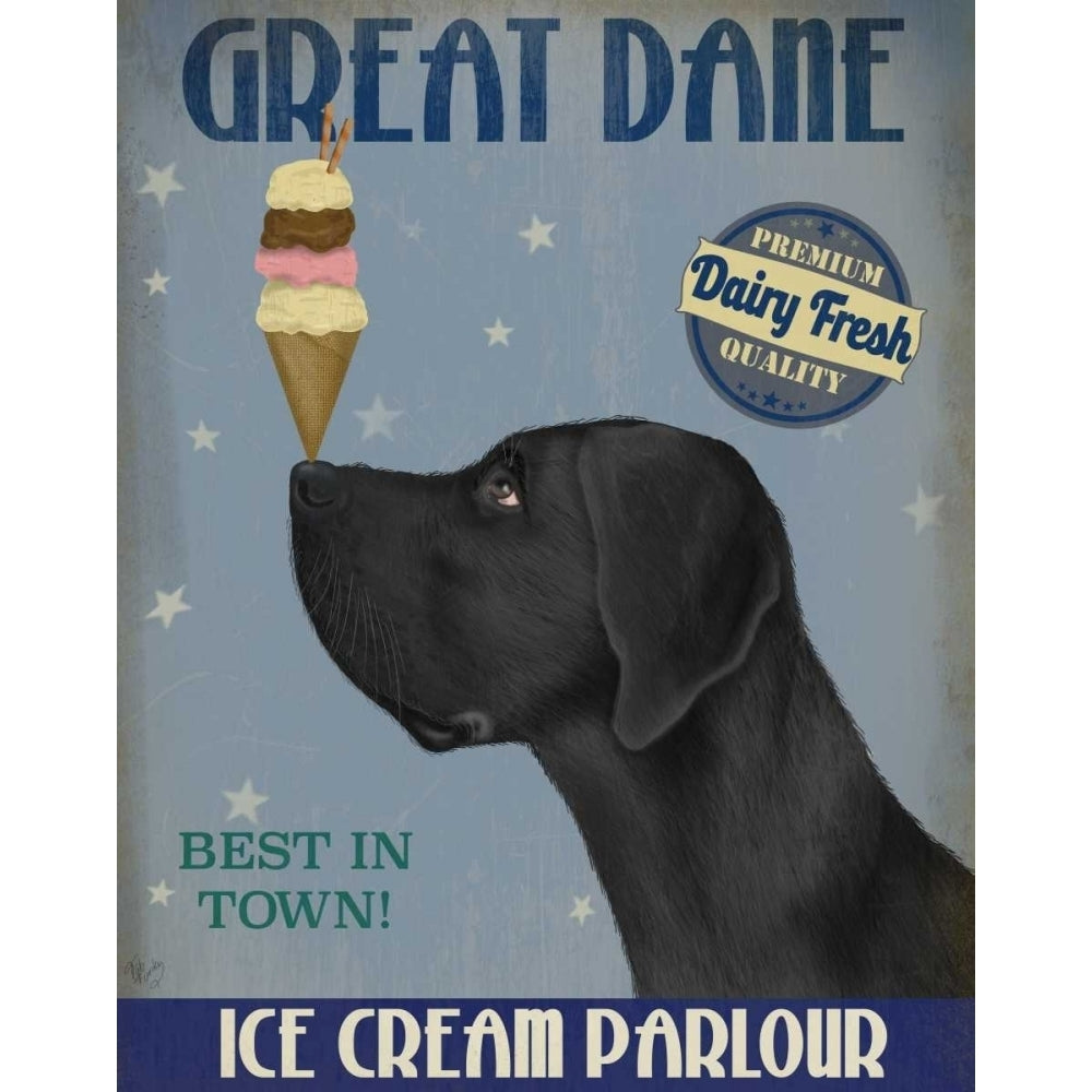 Great Dane Black Ice Cream Poster Print - Funky Fab-VARPDX191948D Image 1