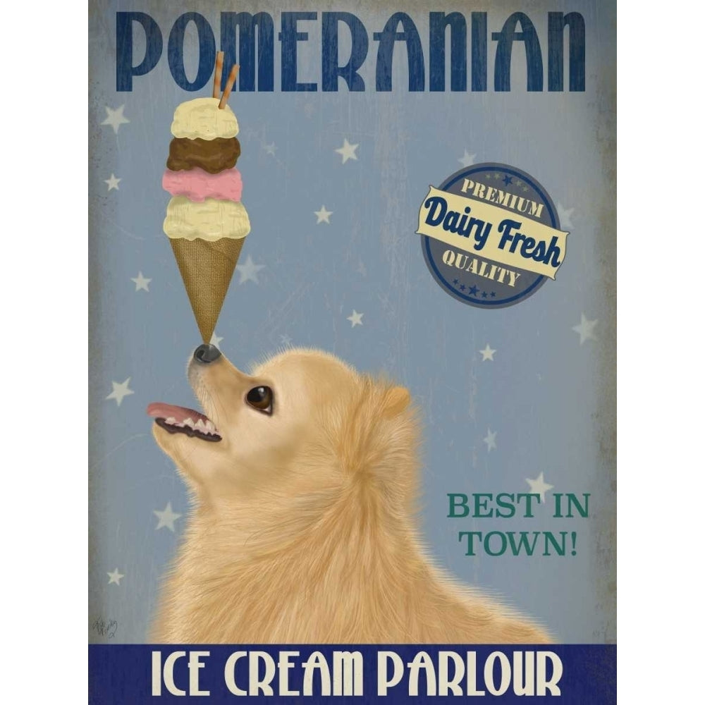 Pomeranian Ice Cream Poster Print - Funky Fab-VARPDX191960D Image 1