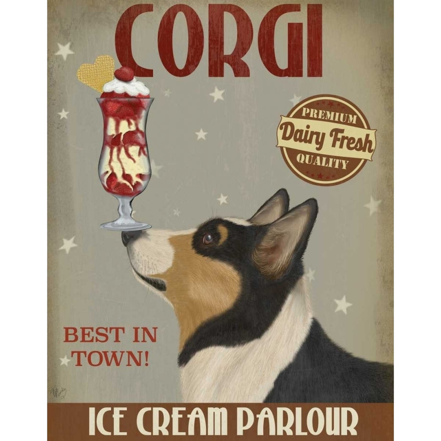 Corgi Black and Tan Ice Cream Poster Print - Funky Fab-VARPDX191942D Image 1