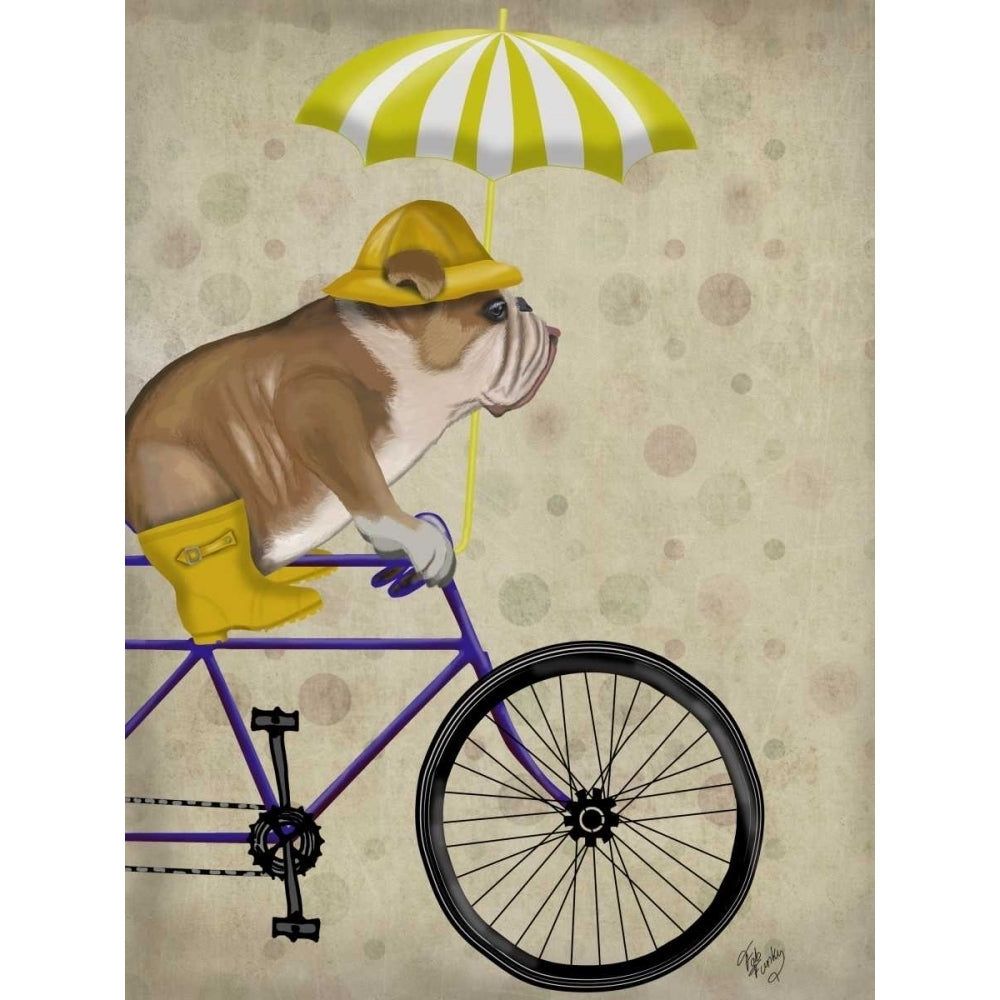 English Bulldog on Bicycle Poster Print - Funky Fab-VARPDX192029D Image 1