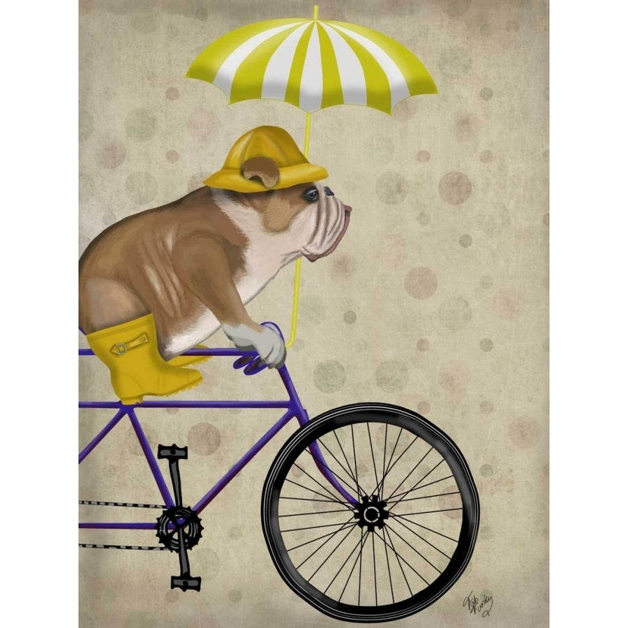 English Bulldog on Bicycle Poster Print - Funky Fab-VARPDX192029D Image 1