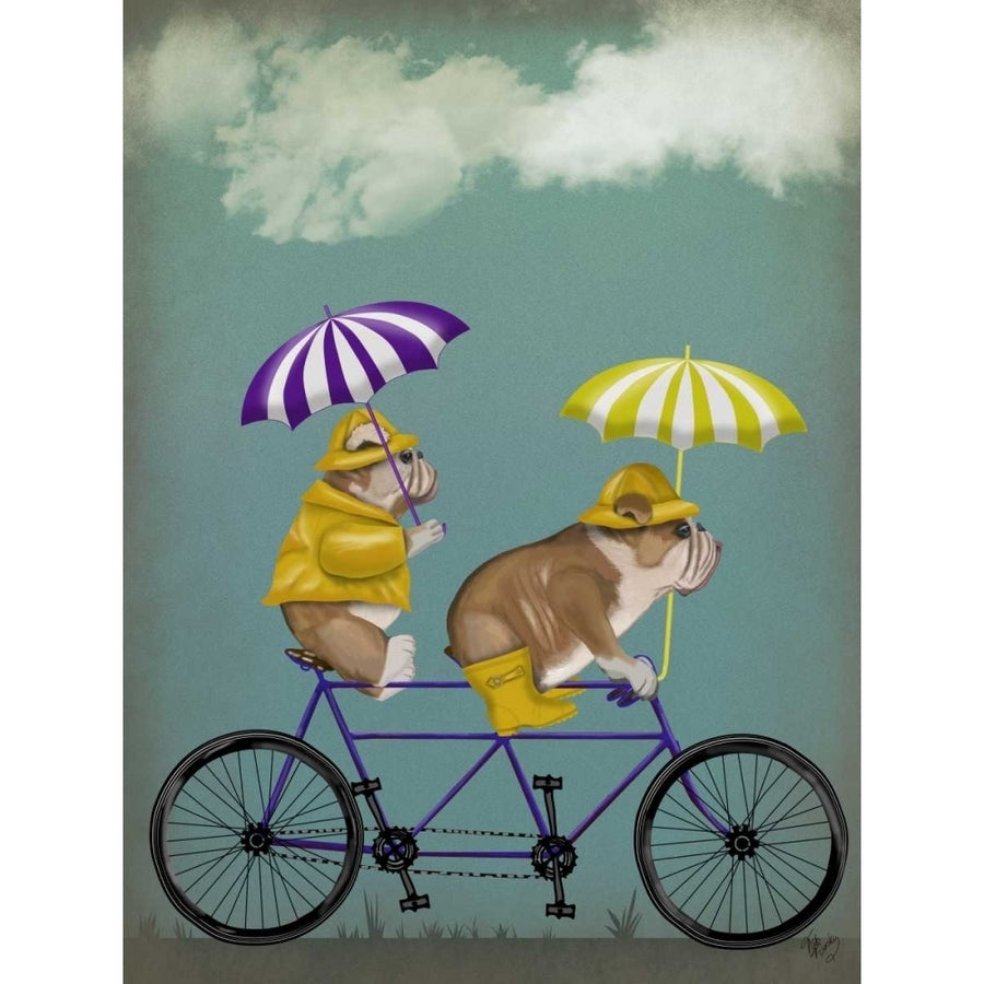 English Bulldog Tandem Poster Print - Funky Fab-VARPDX192030D Image 1