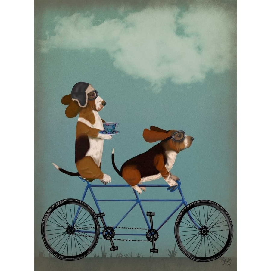 Basset Hound Tandem Poster Print - Funky Fab-VARPDX192024D Image 1