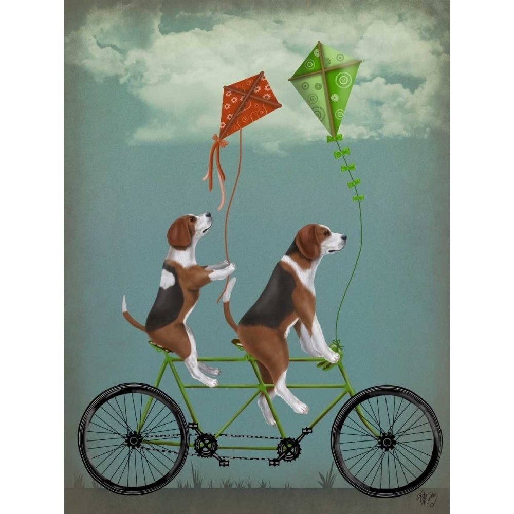 Beagle Tandem Poster Print - Funky Fab-VARPDX192026D Image 1