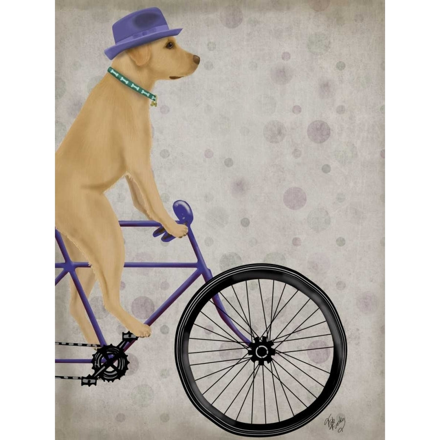 Yellow Labrador on Bicycle Poster Print - Funky Fab-VARPDX192037D Image 1