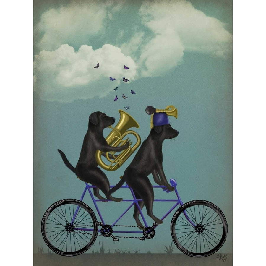 Black Labrador Tandem Poster Print - Funky Fab-VARPDX192036D Image 1