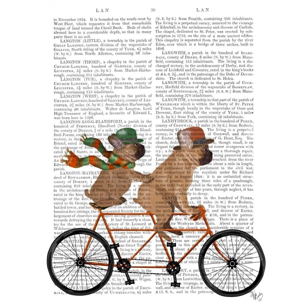 French Bulldog Tandem Poster Print - Funky Fab-VARPDX192059D Image 1