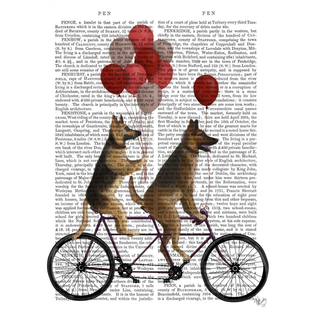 German Shepherd Tandem Poster Print - Funky Fab-VARPDX192061D Image 1