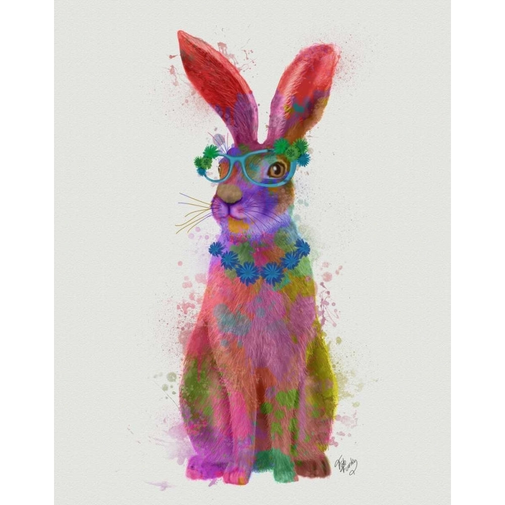 Rainbow Splash Rabbit 2 Full Poster Print - Funky Fab-VARPDX192102D Image 1