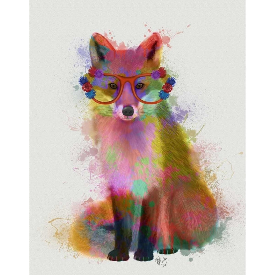 Rainbow Splash Fox 2 Poster Print - Funky Fab-VARPDX192100D Image 1