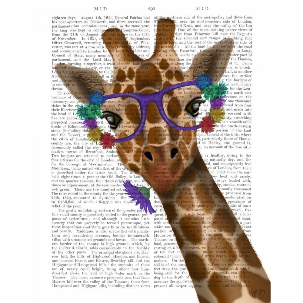 Chewing Giraffe 1 Poster Print - Funky Fab-VARPDX192120D Image 1