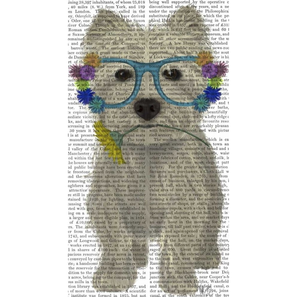 West Highland Terrier Flower Glasses Poster Print - Funky Fab-VARPDX192232D Image 1