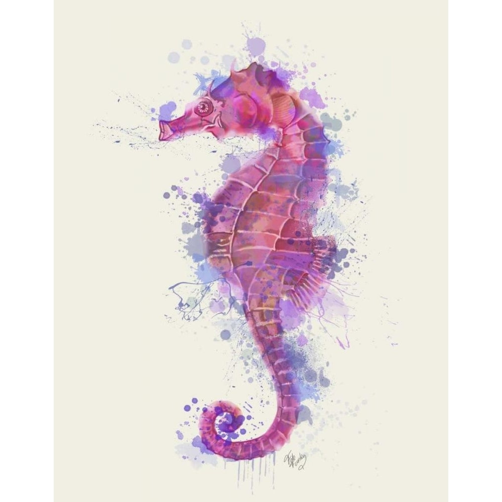 Seahorse Rainbow Splash Pink and Purple Poster Print - Funky Fab-VARPDX192211D Image 1