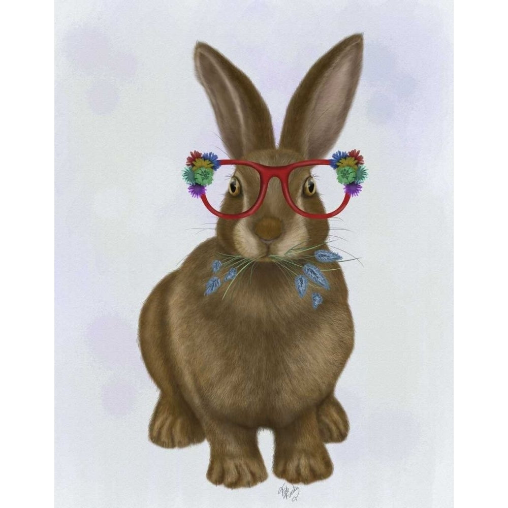 Rabbit and Flower Glasses Poster Print - Funky Fab-VARPDX192230D Image 1