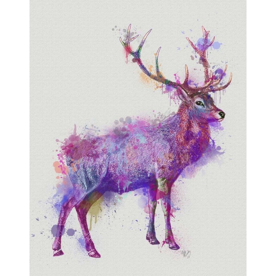 Deer 1 Rainbow Splash Purple Pink Poster Print - Funky Fab-VARPDX192216D Image 1