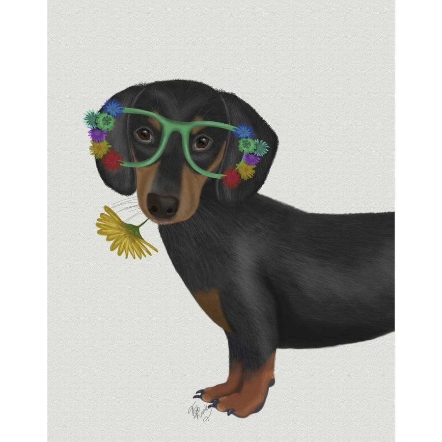 Dachshund Flower Glasses Poster Print - Funky Fab-VARPDX192225D Image 1