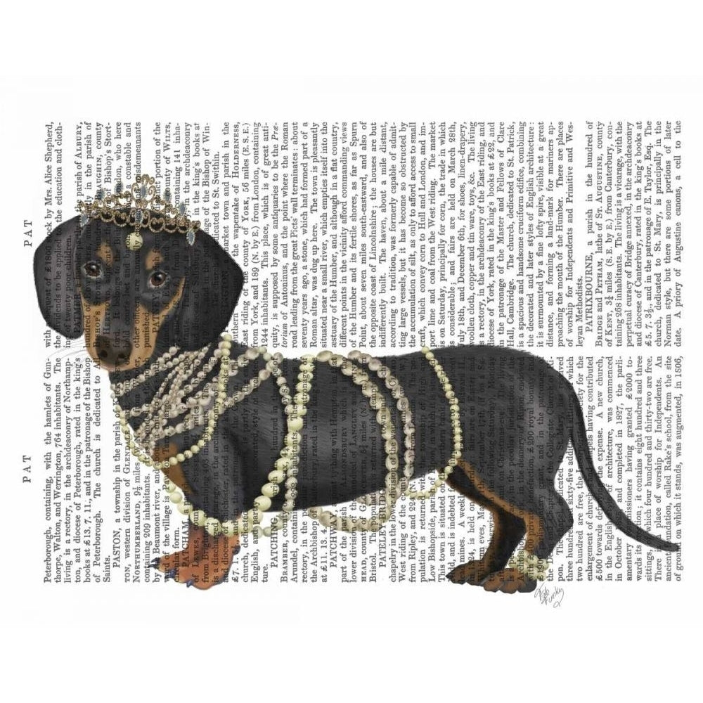 Dachshund and Pearls Poster Print - Funky Fab-VARPDX192328D Image 1