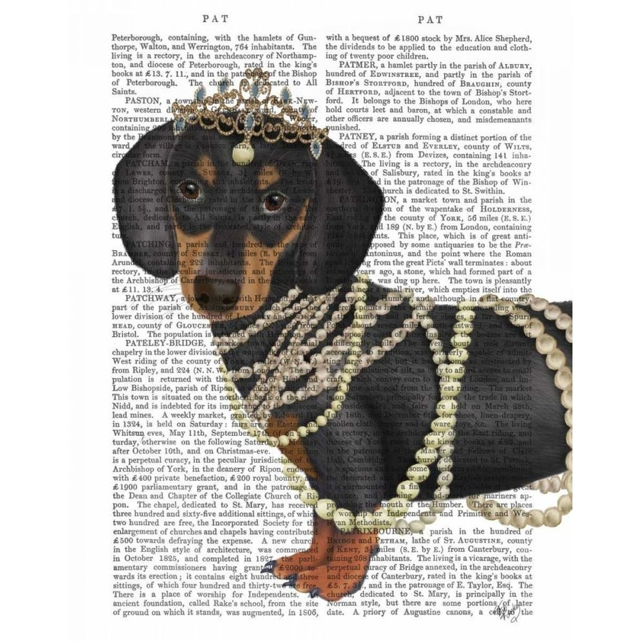 Dachshund and Tiara Poster Print - Funky Fab-VARPDX192335D Image 1