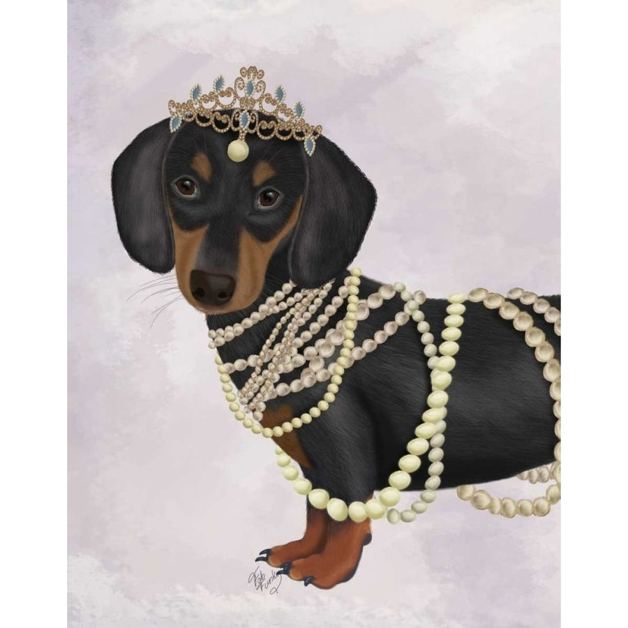 Dachshund and Tiara Poster Print - Funky Fab-VARPDX192305D Image 1