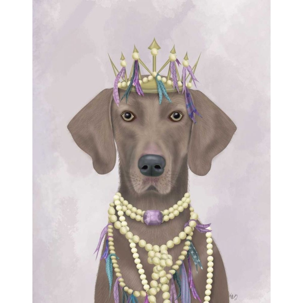 Weimaraner with Tiara Poster Print - Funky Fab-VARPDX192304D Image 1