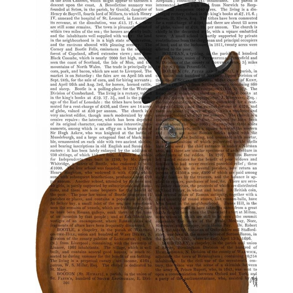 Horse Top Hat and Monocle Poster Print - Funky Fab-VARPDX192356D Image 1