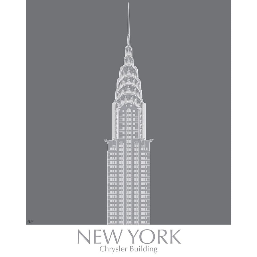 York Chrysler Building Monochrome Poster Print - Funky Fab-VARPDX192389GG Image 1