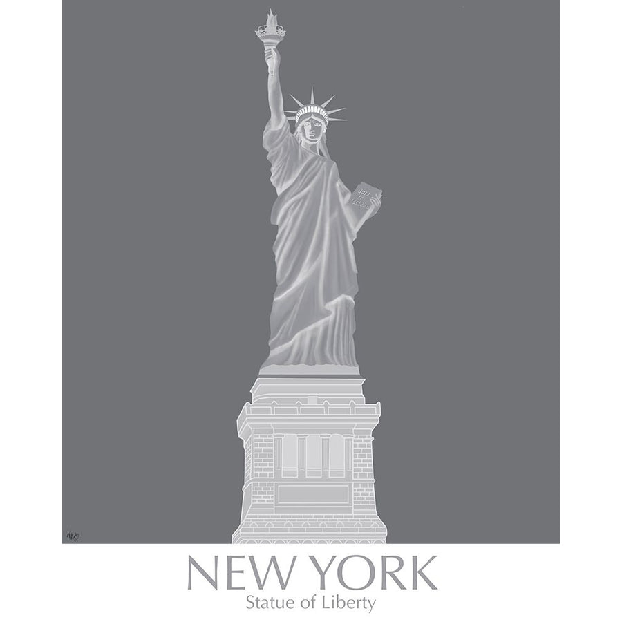 York Statue of Liberty Monochrome Poster Print - Funky Fab-VARPDX192394GG Image 1