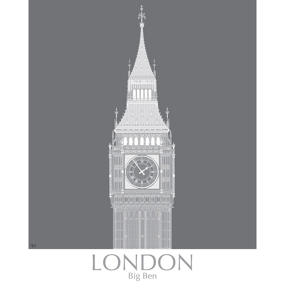 London Big Ben MonoChrome Poster Print - Funky Fab-VARPDX192383GG Image 1