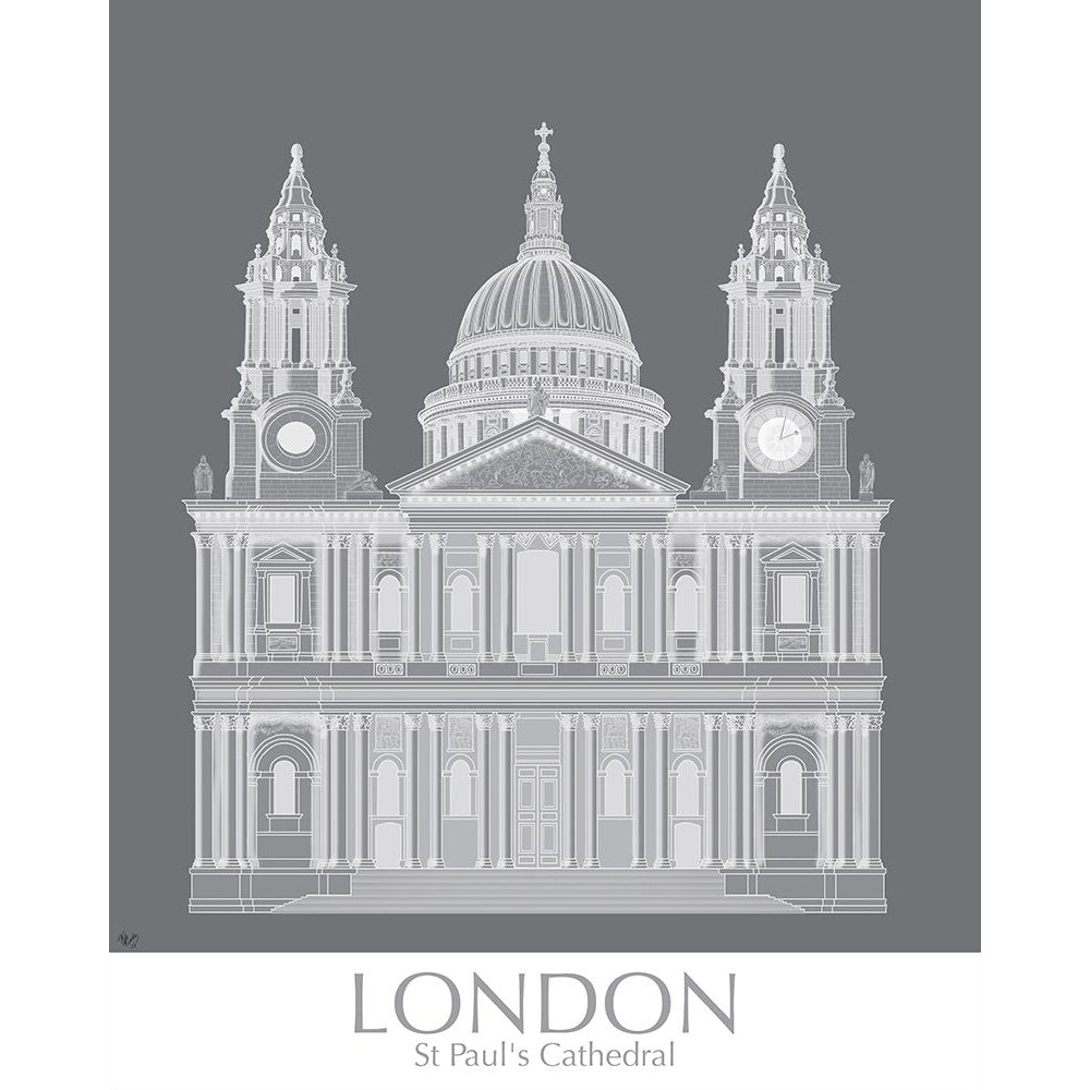 London St Pauls MonoChrome Poster Print - Funky Fab-VARPDX192384GG Image 1