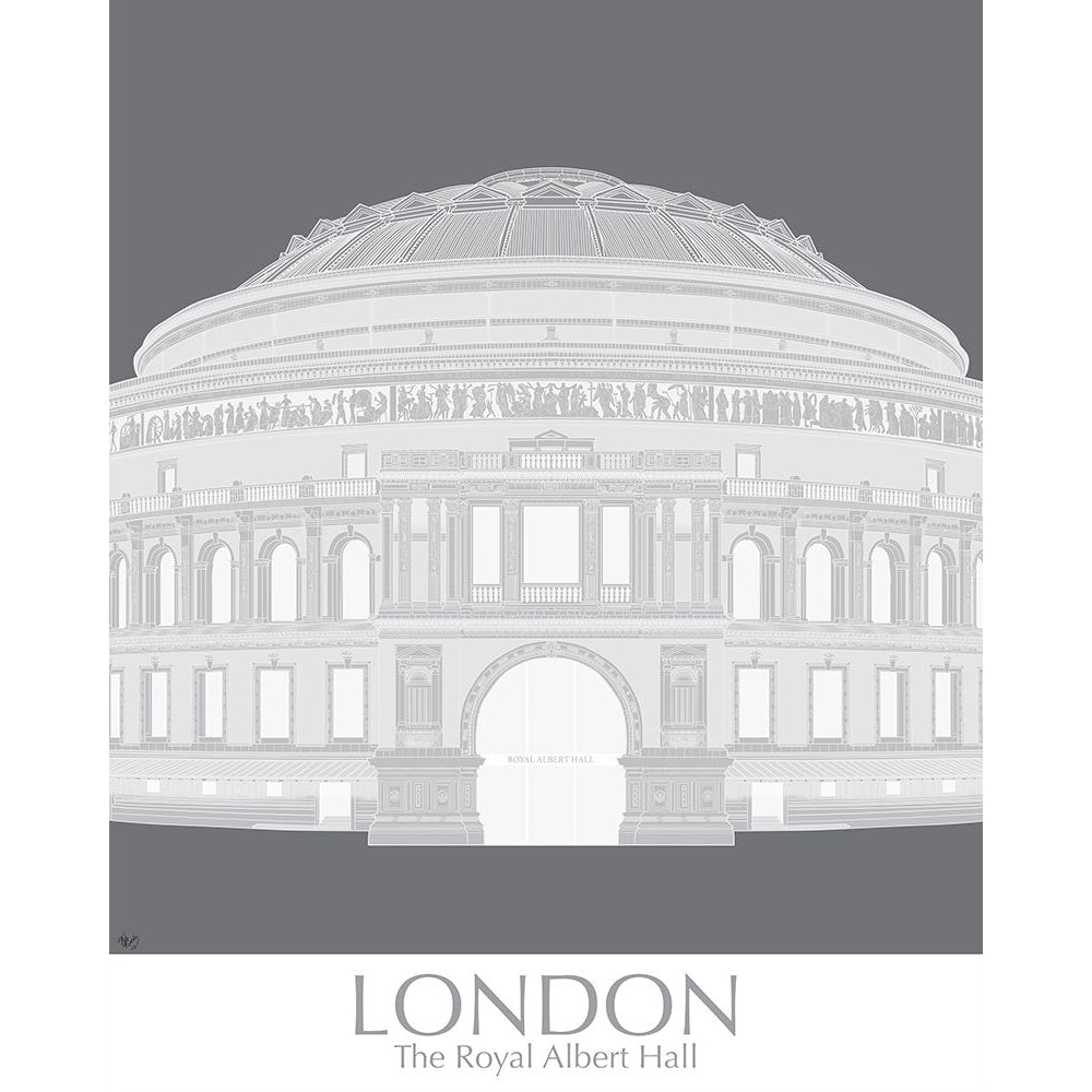 London Albert Hall Monochrome Poster Print - Funky Fab-VARPDX192387GG Image 1