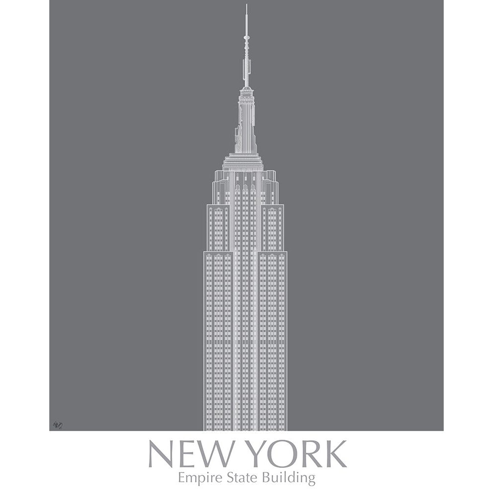 York Empire State Building Monochrome Poster Print - Funky Fab-VARPDX192391GG Image 1