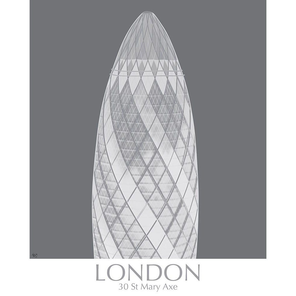 London Gerkin Monochrome Poster Print - Funky Fab-VARPDX192396GG Image 1