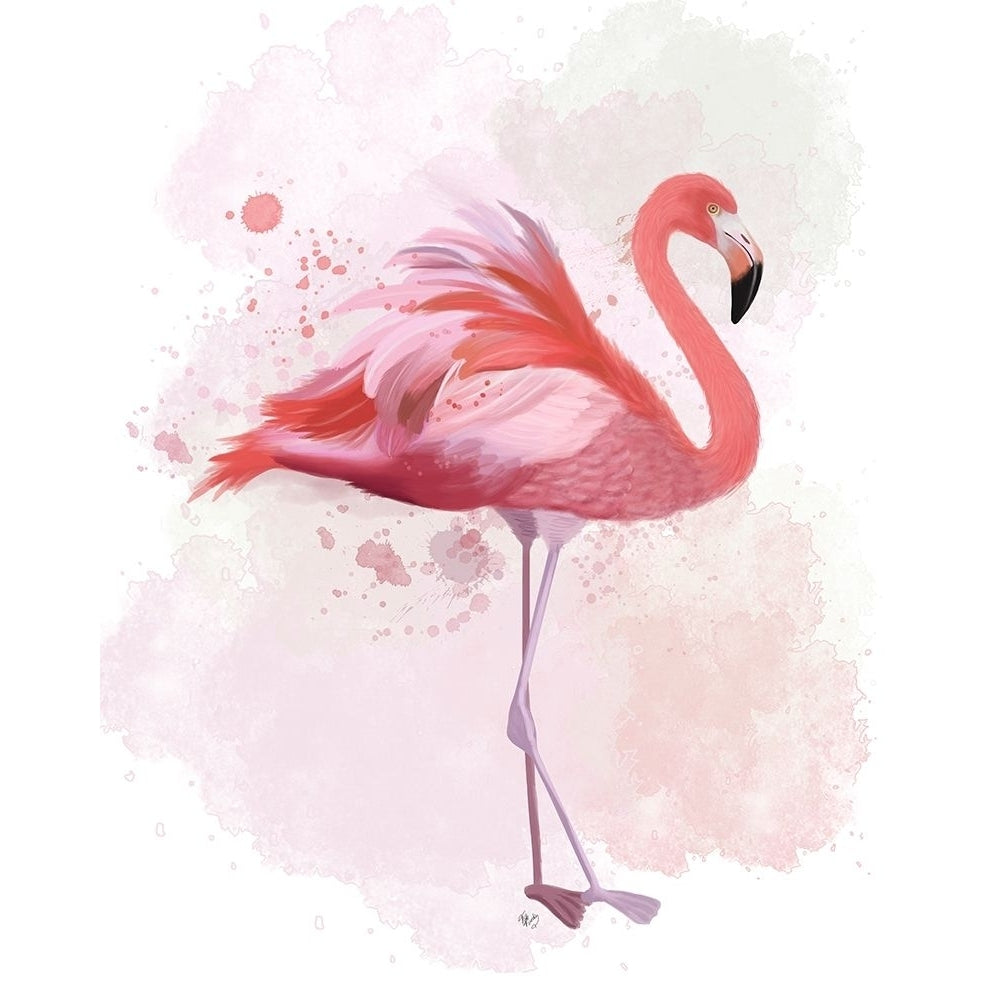 Fluffy Flamingo 2 Poster Print - Funky Fab-VARPDX192447GG Image 1