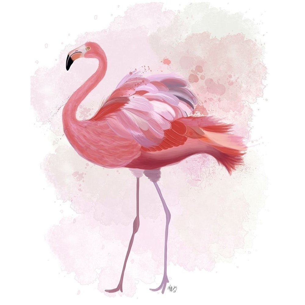 Fluffy Flamingo 1 Poster Print - Funky Fab-VARPDX192446GG Image 1