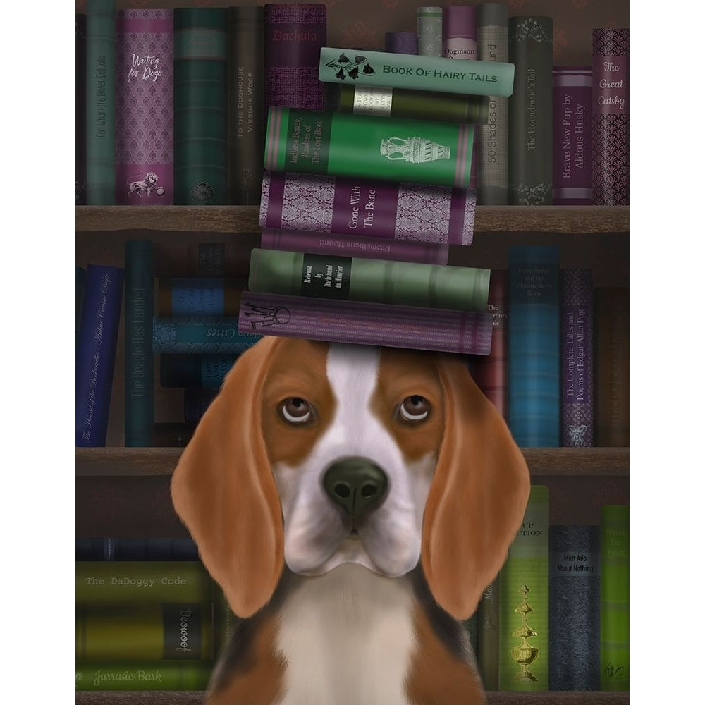 Beagle and Books Poster Print - Funky Fab-VARPDX192461D Image 1