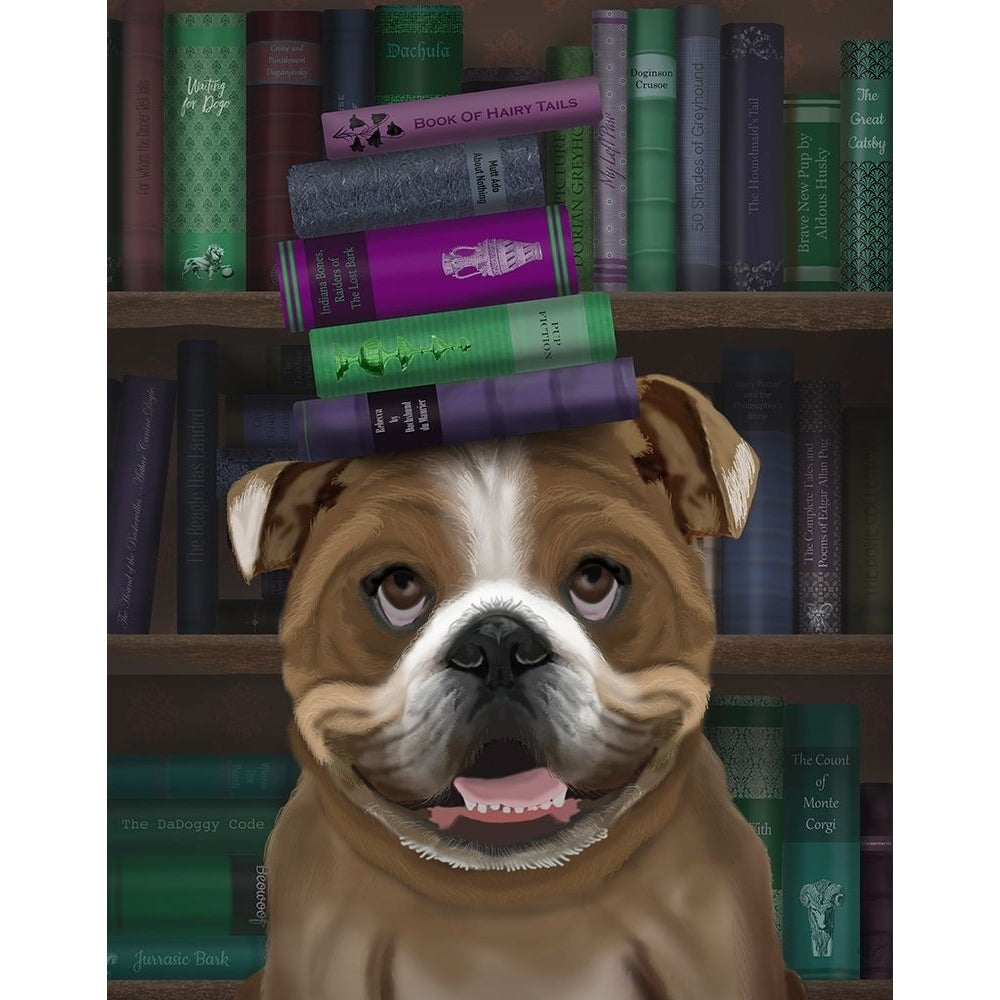 English Bulldog And Books Poster Print - Funky Fab-VARPDX192469D Image 1