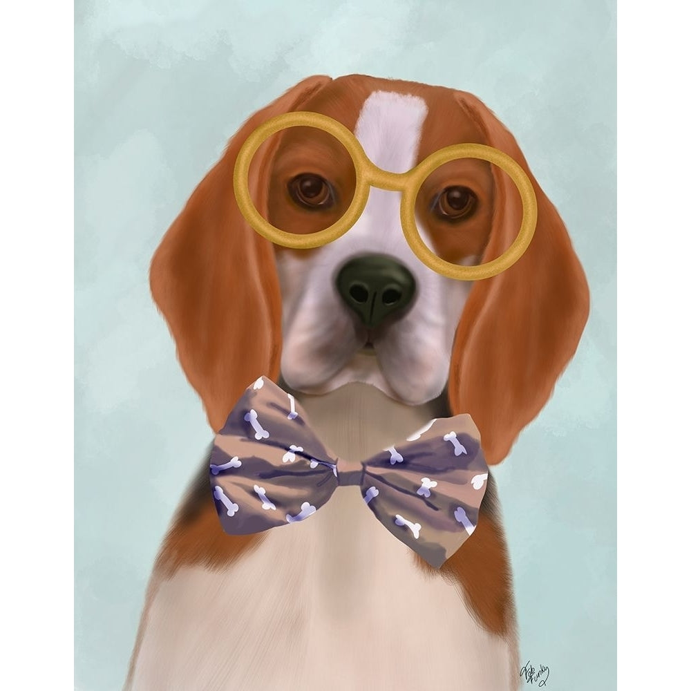 Beagle with Glasses and Bow Tie Poster Print - Funky Fab-VARPDX192486D Image 1